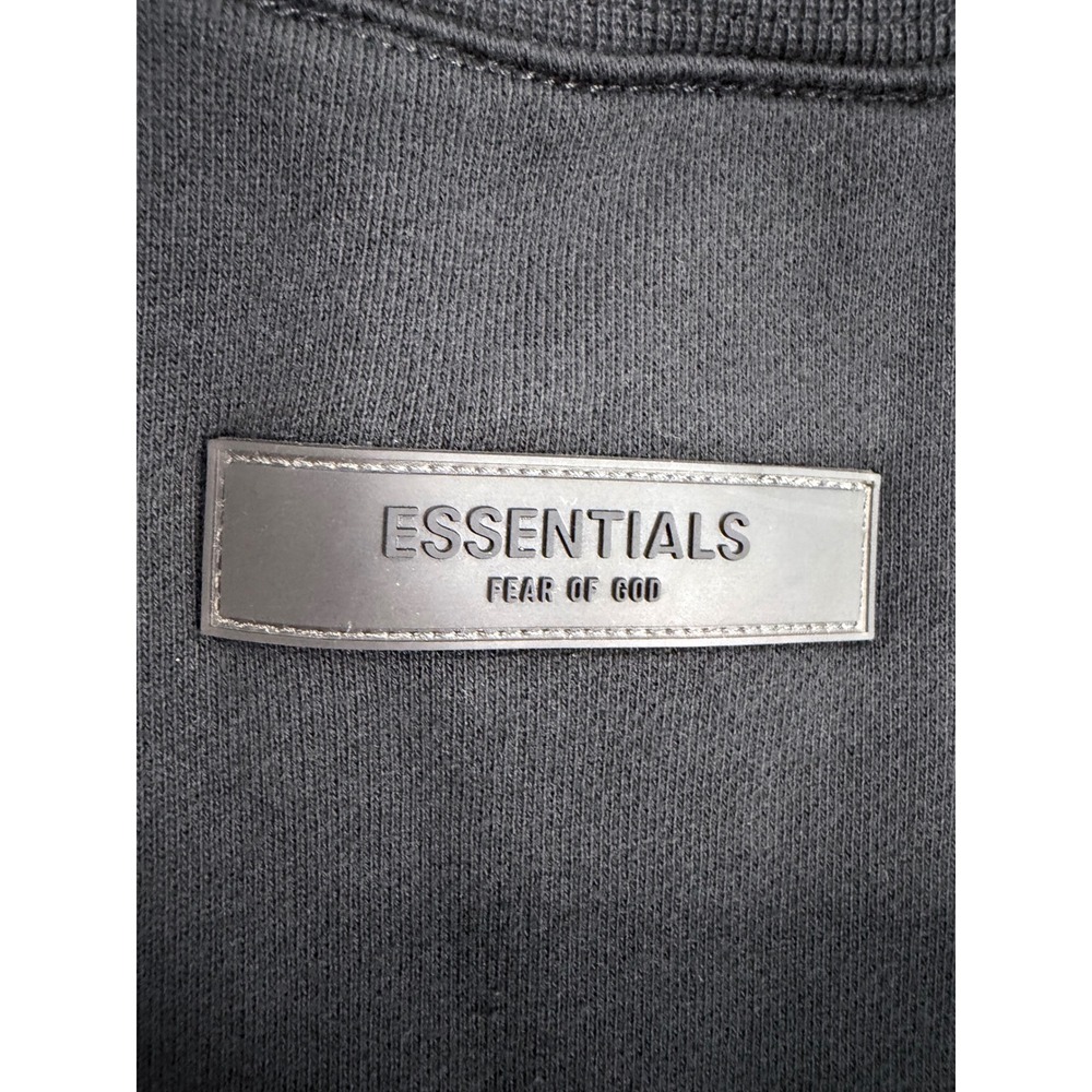 Fear of God Essentials Sweatshirt Mens Size S Black Logo Crewneck Fleece New - Picture 12 of 13